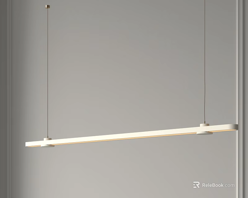 Modern Linear Pendant Light with Sleek Design Hanging in Minimalist Interior 3d model 