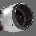 Airliner Jet Engine Design With Turbine Blades And Red Accent Components 3d model
