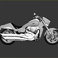 Silver Polished Motorcycle Featuring Modern Cruiser Design Chrome Accents And Reflective Surface
