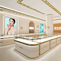 Elegant Jewelry Store Interior Design With Glass Display Counters And Warm Lighting
