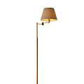 Modern Slim Floor Lamp With Golden Metal Pole And Beige Fabric Shade For Living Room