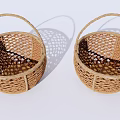 Two Handwoven Garden Decor Baskets With Woven Design And Handles