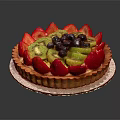 Delicious Fresh Fruit Tart Topped With Strawberries Kiwi And Blueberries