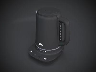 Sleek Black AEG Electric Kettle With Control Panel And Temperature Settings For Kitchen Use 3d model