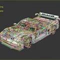 White Mobil 1 Racing Car Model With Number 6 And Sporty Exterior Design