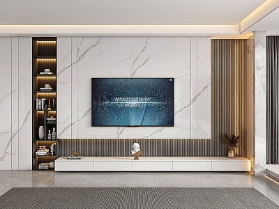 TV cabinet background wall 3d model