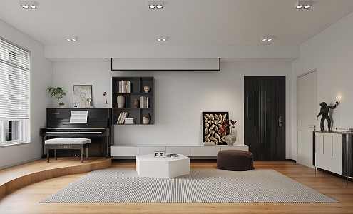 modern living room 3d model