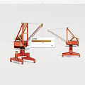 Industrial Equipment Red Tower Cranes With Mechanical Lifting For Construction Site Operations