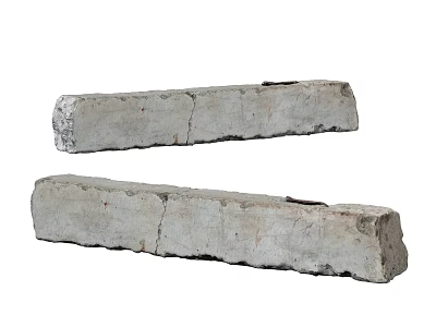 Natural Stone Wood Long Pieces With Rustic Textured Surface And Cracks 3d model