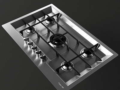 Modern kitchen gas stove 3d model