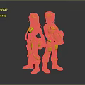 Children's Action Figures With Orange Spacesuit Pink Helmet And Black Uniform White Black Hair