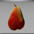 Red And Yellow Pear With Smooth Skin On Gray Reflective Background 3d model