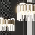 Modern Circular Chandelier Design With Metal Frame And Glass Pendants