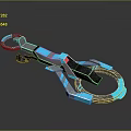 Advanced Aerospace Mechanical Device With Metallic Ring Structure And Blue Glowing Accents