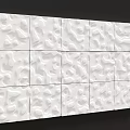 White Textured Tile Background Wall with Neatly Arranged Wavy Decorative Pattern 3d model