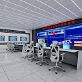 Monitoring room of dispatching room of modern command center 3d model