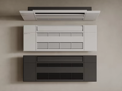 Air Conditioner Air Outlets With Different Styles Mounted On Wall 3d model