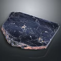 Dark Colored Marble Tray With Black And White Veins And Natural Edge