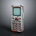 Vintage Electronic Device Mobile Phone With Worn Out Design Keypad Buttons And Screen