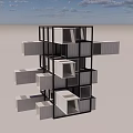 Modern Stacked Container Building Featuring Multiple Units And Geometric Structure 3d model