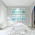Modern Dental Clinic Interior Featuring White Chair And Wall Mounted Educational Posters