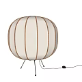 Qui Table Lamp Wooden Fabric Lantern Table Lamp 3d model