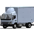 Blue Commercial Cargo Truck With Box Body For Delivery And Transport