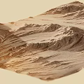 Detailed Natural Mountain Landscape With Rolling Hills And Sandy Brown Terrain