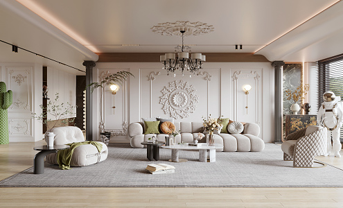 French Living Room 3d model