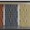 Modern Room Dividers With Geometric Patterns In Orange Gray And Beige 3d model