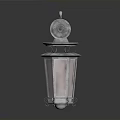 Vintage Metal Wall Lamp With Hexagonal Glass Shade And Curved Bracket
