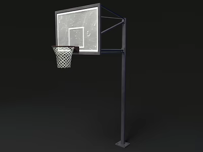 Sturdy Outdoor Basketball Hoop Sports Equipment with Clear Backboard and Net 3d model