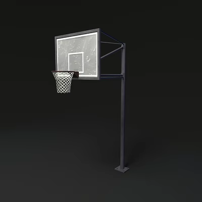 Sturdy Outdoor Basketball Hoop Sports Equipment with Clear Backboard and Net 3d model