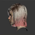 3D Digital Girl Character With Pastel Pink White Ombre Hair Purple Flower And Black Accents