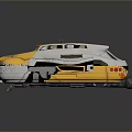 Futuristic Yellow And Silver Vehicle With Sleek Body And Streamlined Design Features