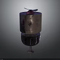 Cartoon Character Fictional Creature With Copper Body Round Eyes Decorative Top And Threaded Base