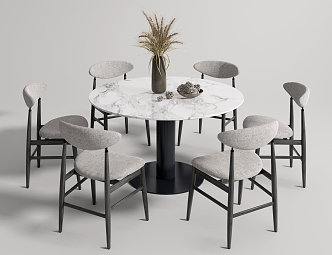 Modern Dining Table and Chair Combination 3d model