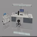 Swing Door Cabinet In Laboratory Workbench Setup With Equipment And Cart