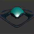 Futuristic Turquoise Streamlined Vehicle With Wing Like Structures And Shiny Surface