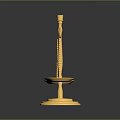 Golden Balanced Scale as Essential Household Item with Shiny Base and Reflections
