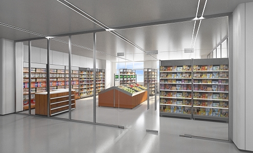 Modern Convenience Store Supermarket 3d model