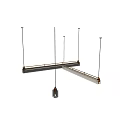 Modern Linear Pendant Lights With Sleek Metal Frame And Hanging Illumination Effects