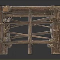 Three Rustic Handmade Wooden Frames With Crossed Supports And Natural Finish