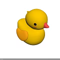 Cute Yellow Rubber Duck Doll With Orange Beak And Black Eyes
