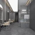 Modern Elegant Beauty Hair Salon Interior With Gray Walls Mirrors Stylish Chairs And Workstations