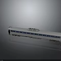 Modern Silver And Blue Streamlined Train With Multiple Carriages And Reflective Surface 3d model
