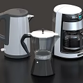 Essential Daily Use Electrical Appliances Including Electric Kettle Coffee Maker And Moka Pot