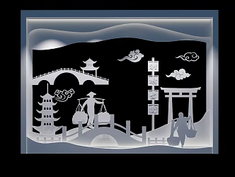 City silhouette 3d model