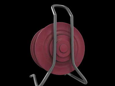 Red Circular Daily Electrical Appliance with Metal Stand and Practical Design 3d model