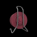 Red Circular Daily Electrical Appliance with Metal Stand and Practical Design